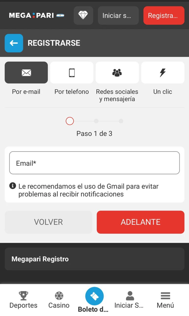 Megapari Registro